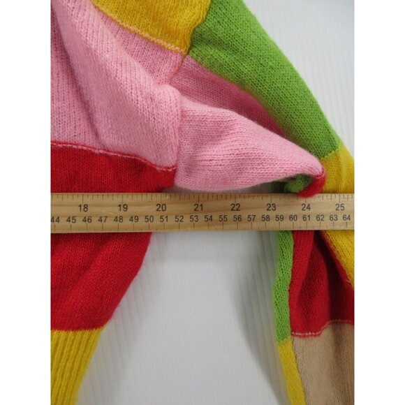 Zara Sweater Small Yellow Alpaca Crop Pullover Patches Colorful NEW - Picture 5 of 11